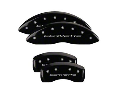 MGP 4 Caliper Covers Engraved Front & Rear C6/Corvette Black - 13008SCV6BK