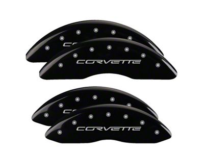 MGP 4 Caliper Covers Engraved Front & Rear C6/Corvette Black - 13083SCV6BK