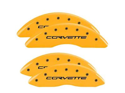MGP 4 Caliper Covers Engraved Front & Rear C6/Corvette Yellow - 13083SCV6YL