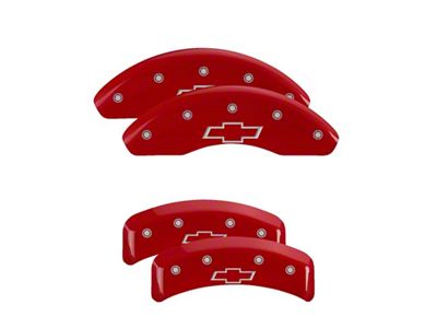 MGP 4 Caliper Covers Engraved Front & Rear Bowtie Red - 14026SBOWRD
