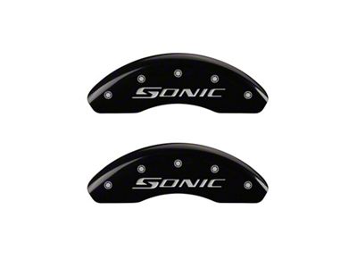 MGP Front set 2 Caliper Covers Engraved Front Sonic Black - 14213FSNCBK