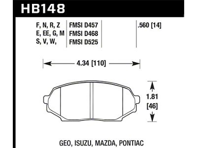 Hawk Performance 89-93 Mazda Miata/MX-5 1.6L Black Race Front Brake Pads - HB148M.560