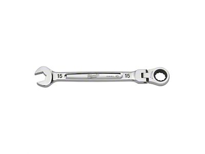 Milwaukee Tool Flex Head Ratcheting Combination Wrench; 15mm