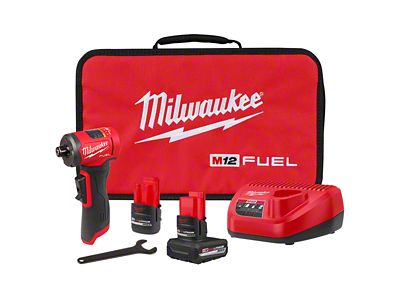 Milwaukee Tool M12 FUEL 1/4-Inch Right Angle Die Grinder 2-Battery Kit