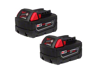 Milwaukee Tool M18 REDLITHIUM xC5.0 Resistant Battery; 2-Pack