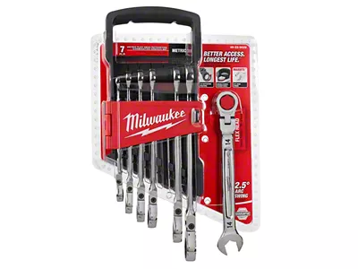 Milwaukee Tool SAE Flex Head Combination Wrenches; 7-Piece