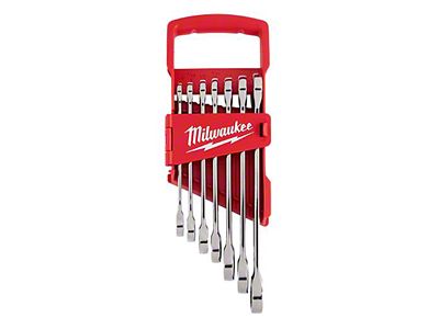Milwaukee Tool SAE Ratcheting Combination Wrench Set; 7-Piece
