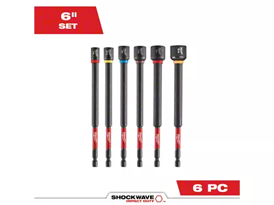 Milwaukee Tool SHOCKWAVE Impact Duty 6-Inch Magnetic Nut Driver Set; 6-Piece