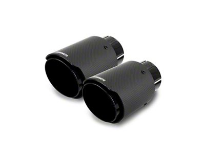 Mishimoto 2x Carbon Fiber Muffler Tip 2.5in Inlet 3.5in Outlet - MMEXH-TIP-CFD25BK