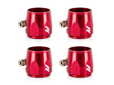 Mishimoto Aluminum -10AN Hex Finishers - Red - MMHXF-10-4-RD
