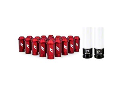 Mishimoto Aluminum Locking Lug Nuts M12x1.25 20pc Set Red - MMLG-125-20LRD