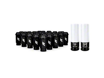 Mishimoto Aluminum Locking Lug Nuts M12x1.5 27pc Set Black - MMLG-15-27LBK