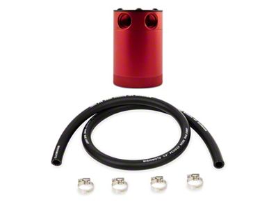 Mishimoto Assembled Universal 2-Port Catch Can Red w/ Hose - MMBCC-CBTWO-RDH