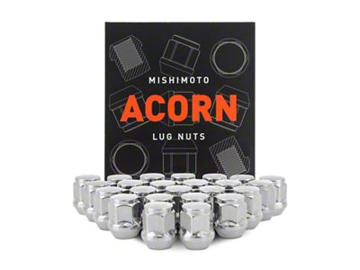 Mishimoto Steel Acorn Lug Nuts M12 x 1.5 - 24pc - MMLG-AC1215-24CH