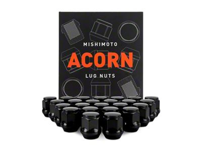 Mishimoto Steel Acorn Lug Nuts M14 x 1.5 - 24pc - MMLG-AC1415-24BK