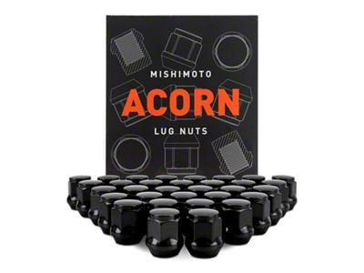 Mishimoto Steel Acorn Lug Nuts M14 x 1.5 - 32pc - MMLG-AC1415-32BK
