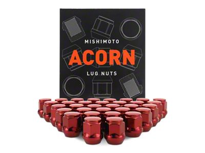 Mishimoto Steel Acorn Lug Nuts M14 x 1.5 - 32pc - MMLG-AC1415-32RD