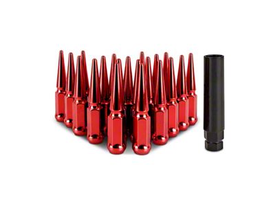 Mishimoto Steel Spiked Lug Nuts M12x1.5 20pc Set - Red - MMLG-SP1215-20RD