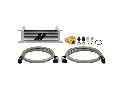 Mishimoto Universal Thermostatic Oil Cooler Kit 13-Row Silver - MMOC-U13TSL