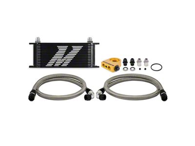 Mishimoto Universal Thermostatic Oil Cooler Kit 16-Row Black - MMOC-U16TBK