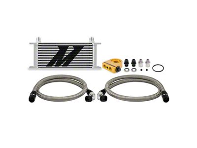Mishimoto Universal Thermostatic Oil Cooler Kit 16-Row Silver - MMOC-U16TSL
