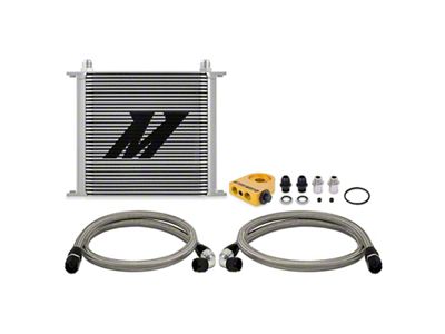 Mishimoto Universal Thermostatic Oil Cooler Kit 34-Row Silver - MMOC-U34TSL