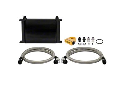 Mishimoto Universal Thermostatic 25 Row Oil Cooler Kit Black Cooler - MMOC-UHTBK