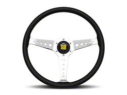 MOMO USA California Steering Wheel 360 mm - Black Leather/White Stitch/Pol 