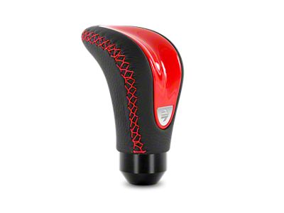 MOMO USA Combat Evo Shift Knob - Black Leather, Red Insert, Red Stitching