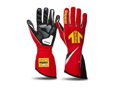 MOMO USA Corsa R Gloves Size 8 FIA 8856-2000 -Red
