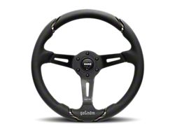 MOMO USA Gotham Steering Wheel 350 mm - Black Leather/Black Spokes - GOT35BK0B