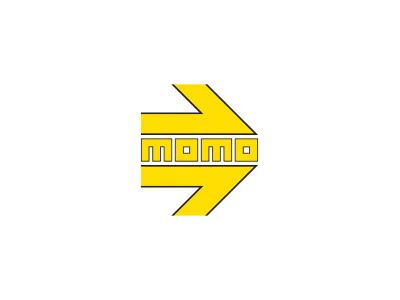 MOMO USA Horn Button Rounded Gloss Black Yellow and Chrome Logo - HORN/LG/PRO