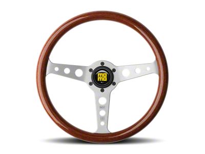 MOMO USA Indy Steering Wheel 350 mm - Magoany Wood/Brshd Spokes - IND35MA0P