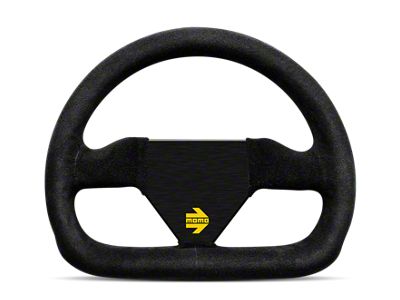 MOMO USA MOD12 Steering Wheel 250 mm - Black Suede/Black Spokes