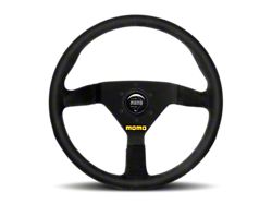 MOMO USA MOD78 Steering Wheel 320 mm - Black Leather/Black Spokes 