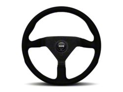 MOMO USA Montecarlo Alcantara Steering Wheel 350 mm - Black/Black Stitch/Black - MCL35AL1B