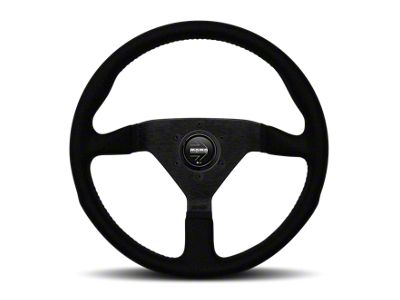 MOMO USA Montecarlo Alcantara Steering Wheel 350 mm - Black/Black Stitch/Black - MCL35AL1B