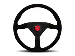MOMO USA Montecarlo Alcantara Steering Wheel 350 mm - Black/Red Stitch/Black - MCL35AL3B
