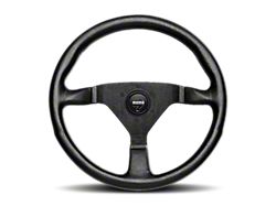 MOMO USA Montecarlo Steering Wheel 350 mm - Black Leather/Black Stitch/Black - MCL35BK1B