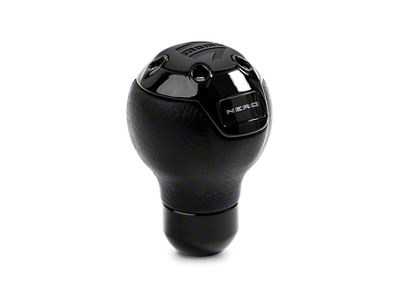 MOMO USA Nero Shift Knob - Tall Black Leather; Black Chrome - NERBK1
