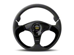 MOMO USA Nero Steering Wheel 350 mm - Black Leather/Suede/Black Spokes