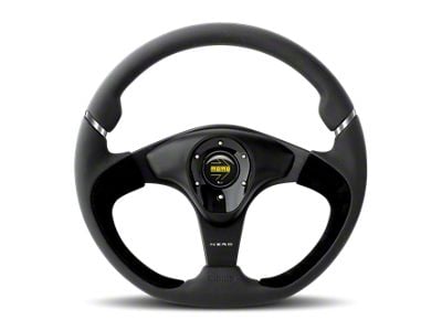 MOMO USA Nero Steering Wheel 350 mm - Black Leather/Suede/Black Spokes - NER35BK0B
