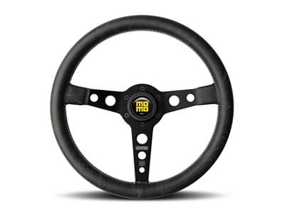 MOMO USA Prototip Heritage Steering Wheel 350 mm - Black Leather/White - PRH35BK2B