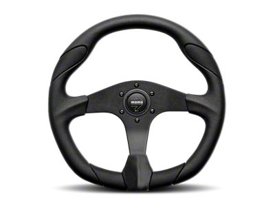 MOMO USA Quark Steering Wheel 350 mm - Black Poly/Black Spokes/Black Inserts