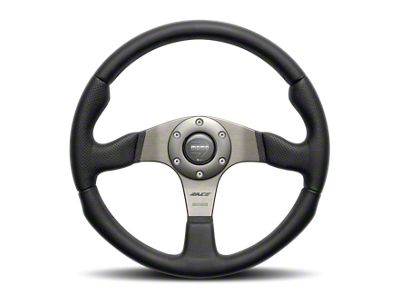 MOMO USA Race Steering Wheel 320 mm - Black Leather/Anth Spokes