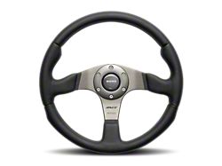 MOMO USA Race Steering Wheel 350 mm - Black Leather/Anth Spokes - RCE35BK1B