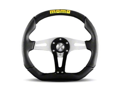 MOMO USA Trek Steering Wheel 350 mm - Black AirLeather/Brshd Al - TRK35BK0B