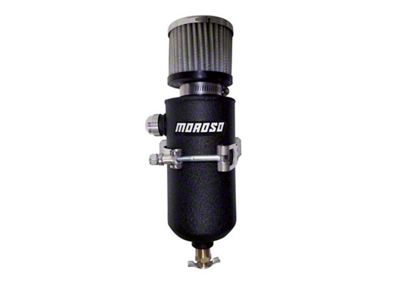 Moroso 12AN Male Catch Can Breather Tank - Black Powder - 85751
