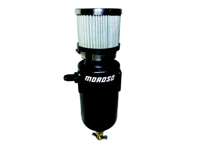 Moroso Breather Tank/Catch Can -6An Male Inlet - Black Polyethylene - 85406