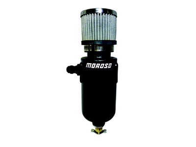 Moroso Breather Tank/Catch Can -8An Male Inlet - Black Polyethylene - 85404